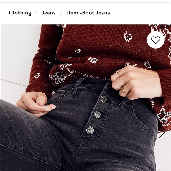 Madewell Button Front Cali-Demi Boot Jeans in washed black - Picture 3 of 3